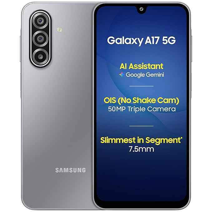 Samsung Galaxy A17 5G (Gray, 8GB RAM, 128GB Storage)