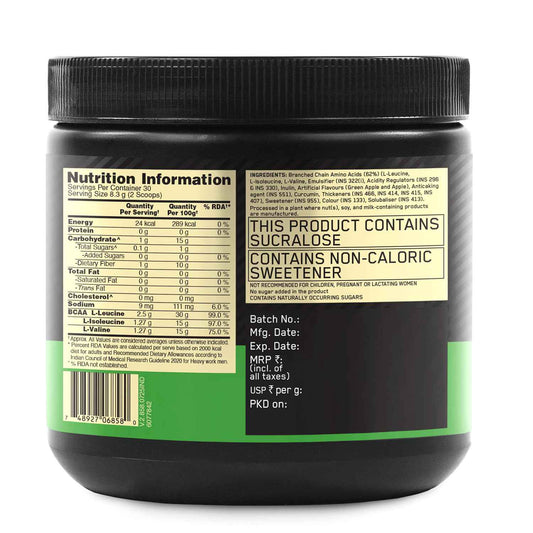 Optimum Nutrition Instantized BCAA 5000 Powder Green Apple 250g