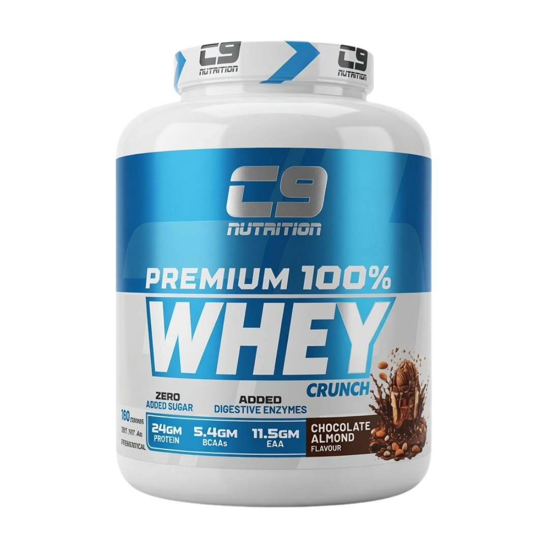 C9 Nutrition Premium 100% Whey Protein 2kg large value pack in rich Chocolate Almond flavor