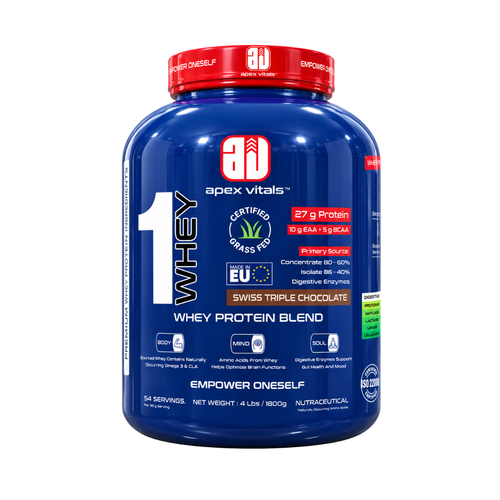 Apex Vitals 1 Whey Protein- Swiss triple Chocolate 4lbs