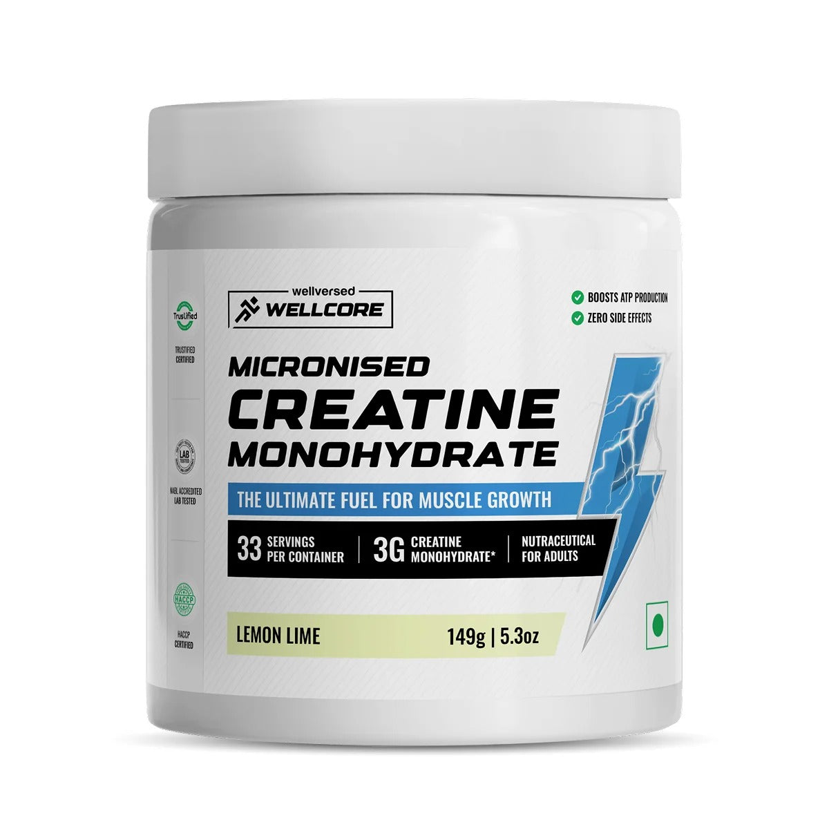 Wellcore Pure Micronised Creatine Monohydrate- Lemon Lime 33 Serving