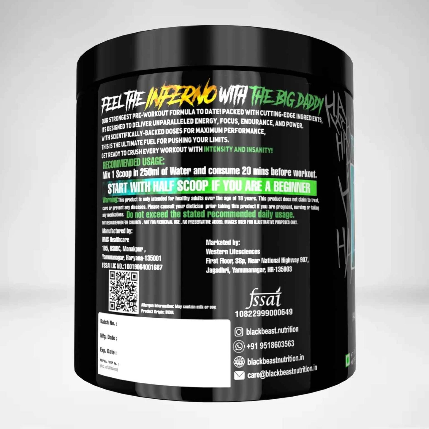 Black Beast The Big Daddy Inferno Pre Workout Zombie Juice