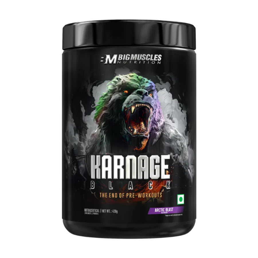 Bigmuscles Nutrition Karnage Black Preworkout- Arctic Blast, 30 Servings