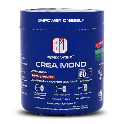 Apex Vitals Crea Mono – 100% Pure Creapure® Creatine Monohydrate