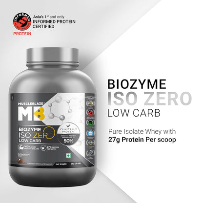 MuscleBlaze Biozyme Iso-Zero - Ice Cream Chocolate - 2kg
