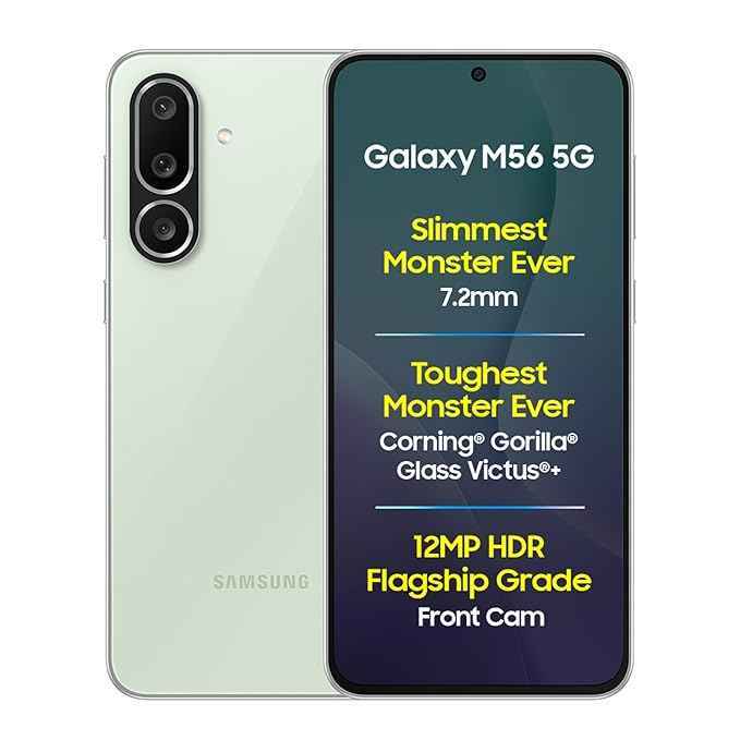 Samsung Galaxy M56 5G Mobile (Light Green,8GB RAM,128GB Storage)
