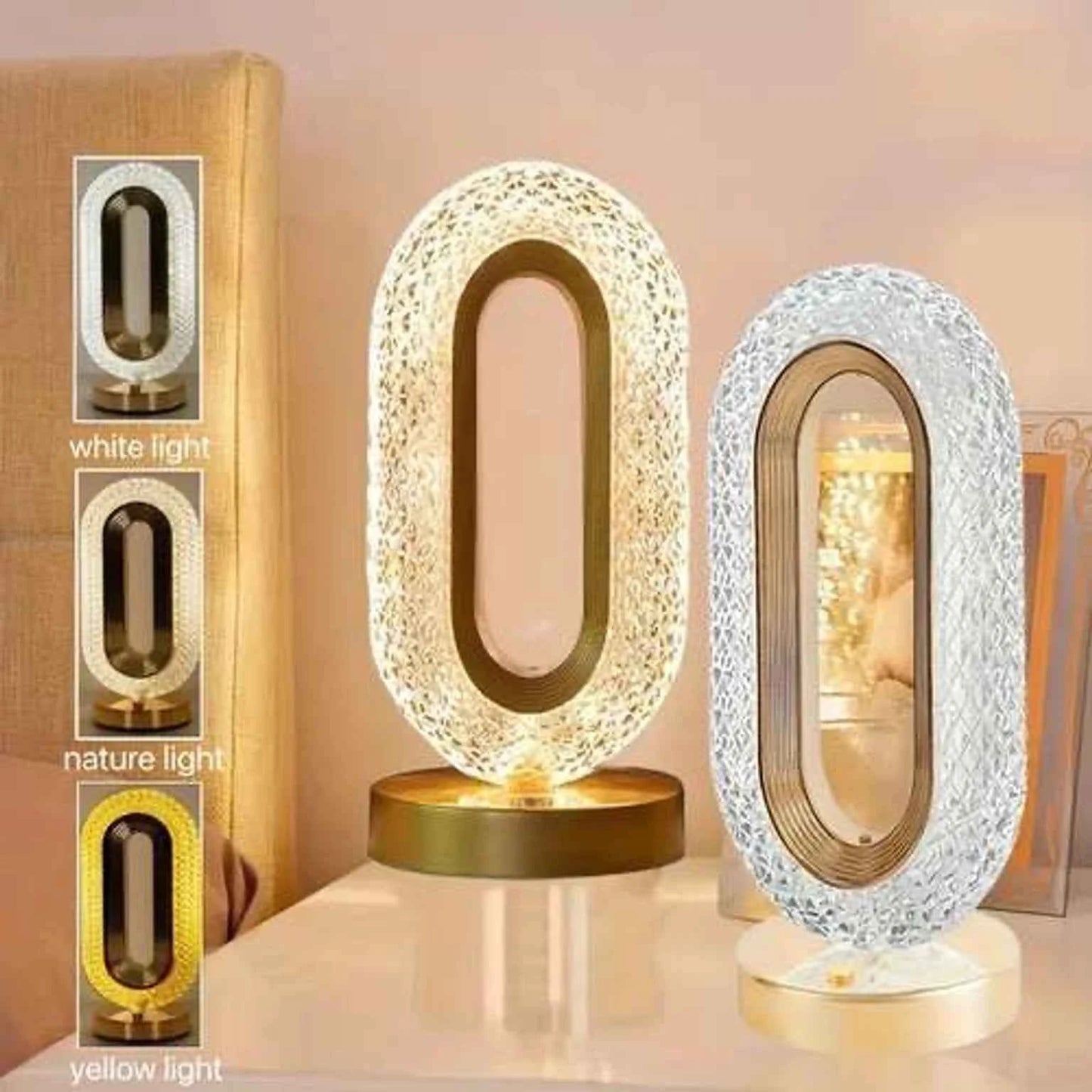 Ruhanest Crystal Table Lamps Romantic Rose Crystal Diamond Table Lamps Touch Color Table Lamp