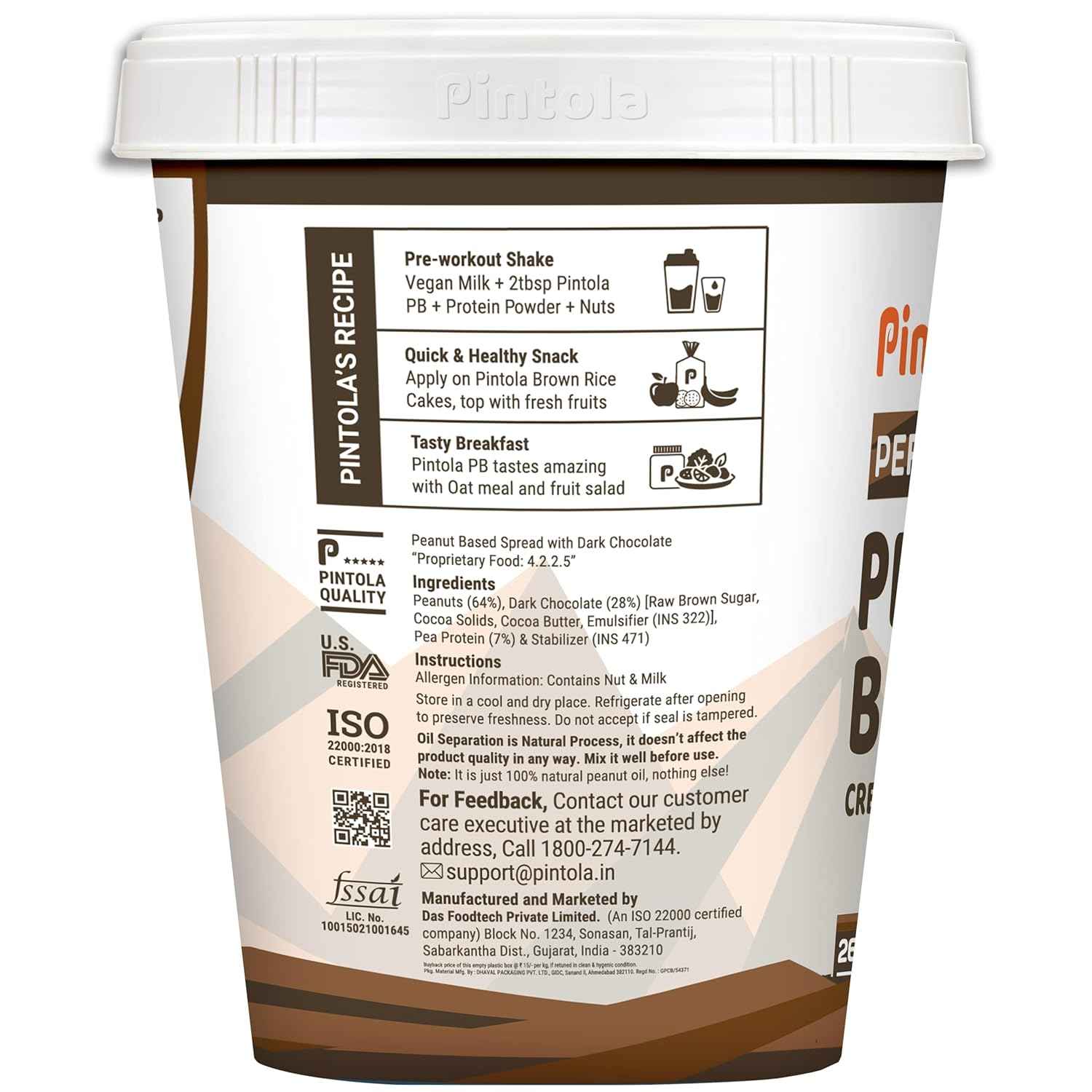 Pintola Dark Chocolate Performance Series Peanut Butter (Crunchy) - 1kg