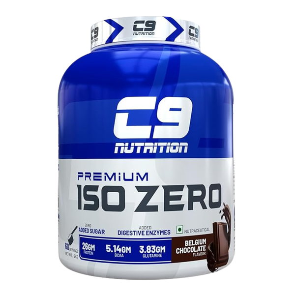 C9 Nutrition Premium ISO ZERO Whey Protein Isolate 2kg value pack in Belgium Chocolate flavor