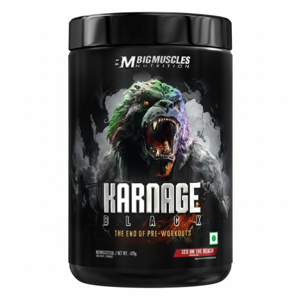 Bigmuscles Nutrition Karnage Black Preworkout | Massive Pump | Laser Focus