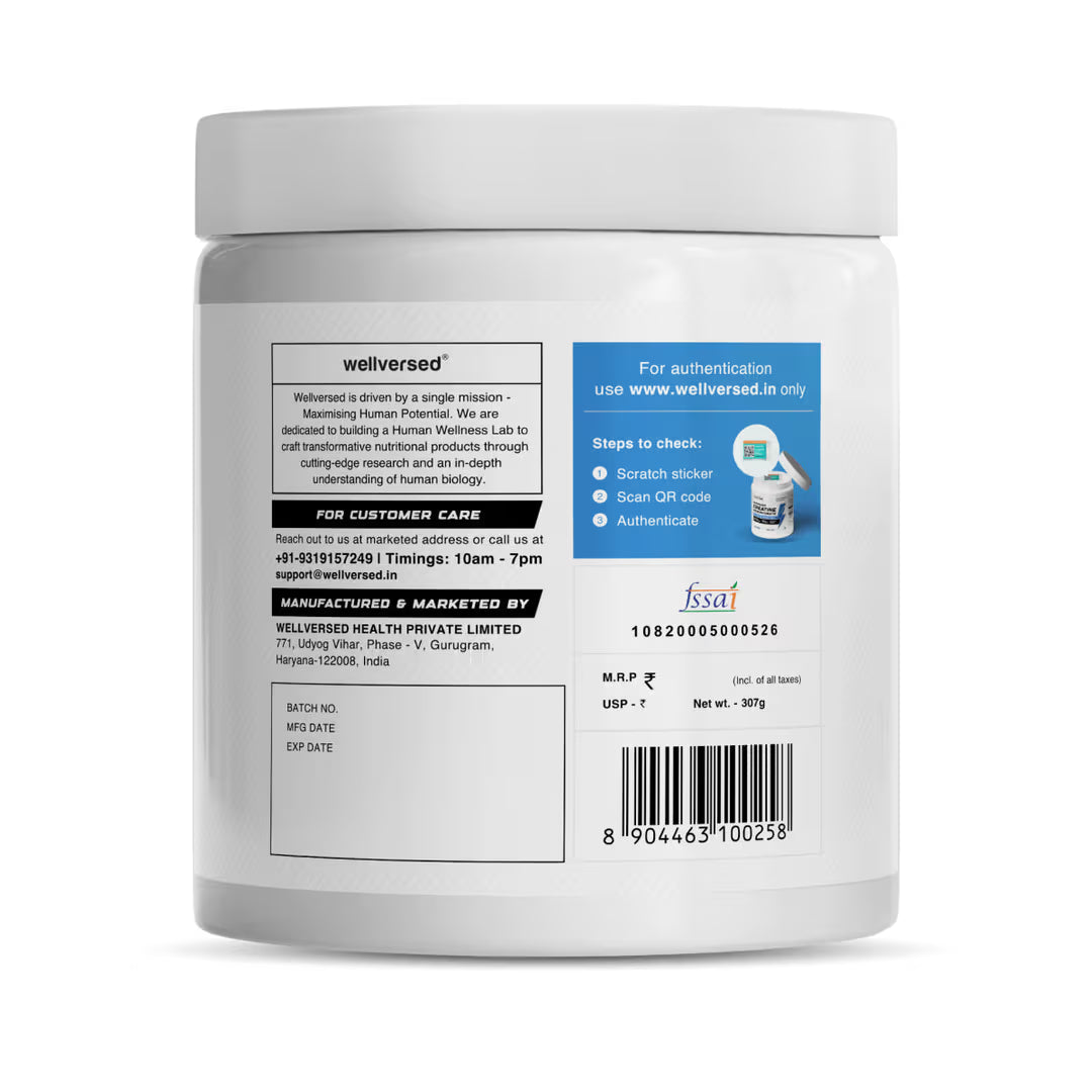 Wellcore Pure Creatine Kiwi Kick - Micronised Creatine Monohydrate-83 serving