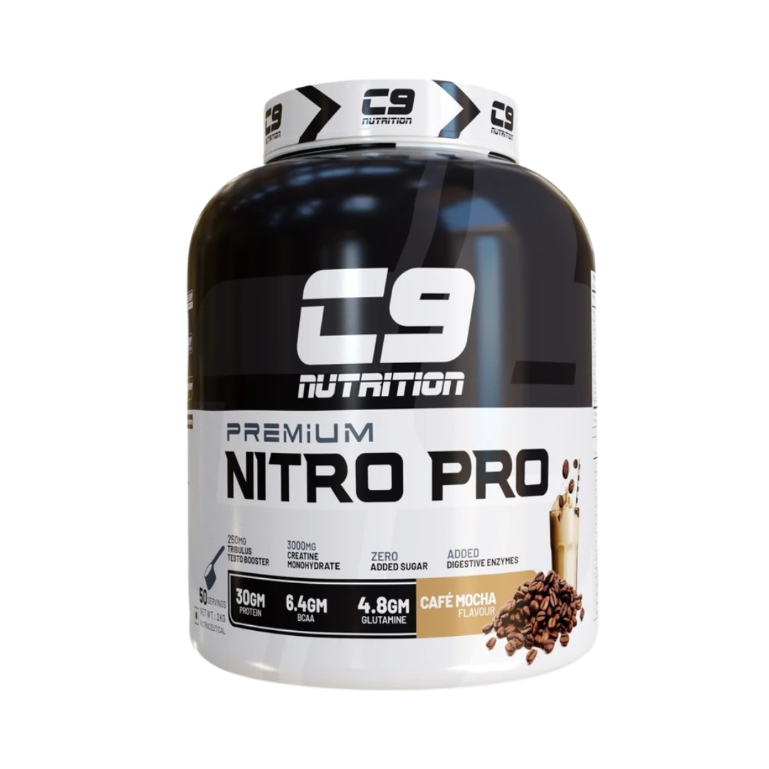 C9 Nutrition Premium Nitro Pro Whey Protein (2kg, 50 Servings) – Cafe Mocha