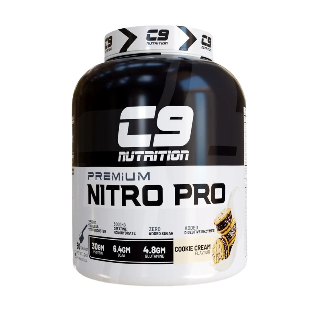 C9 Nutrition Premium Nitro Pro Whey Protein (2kg, 50 Servings) – Cookies & Cream