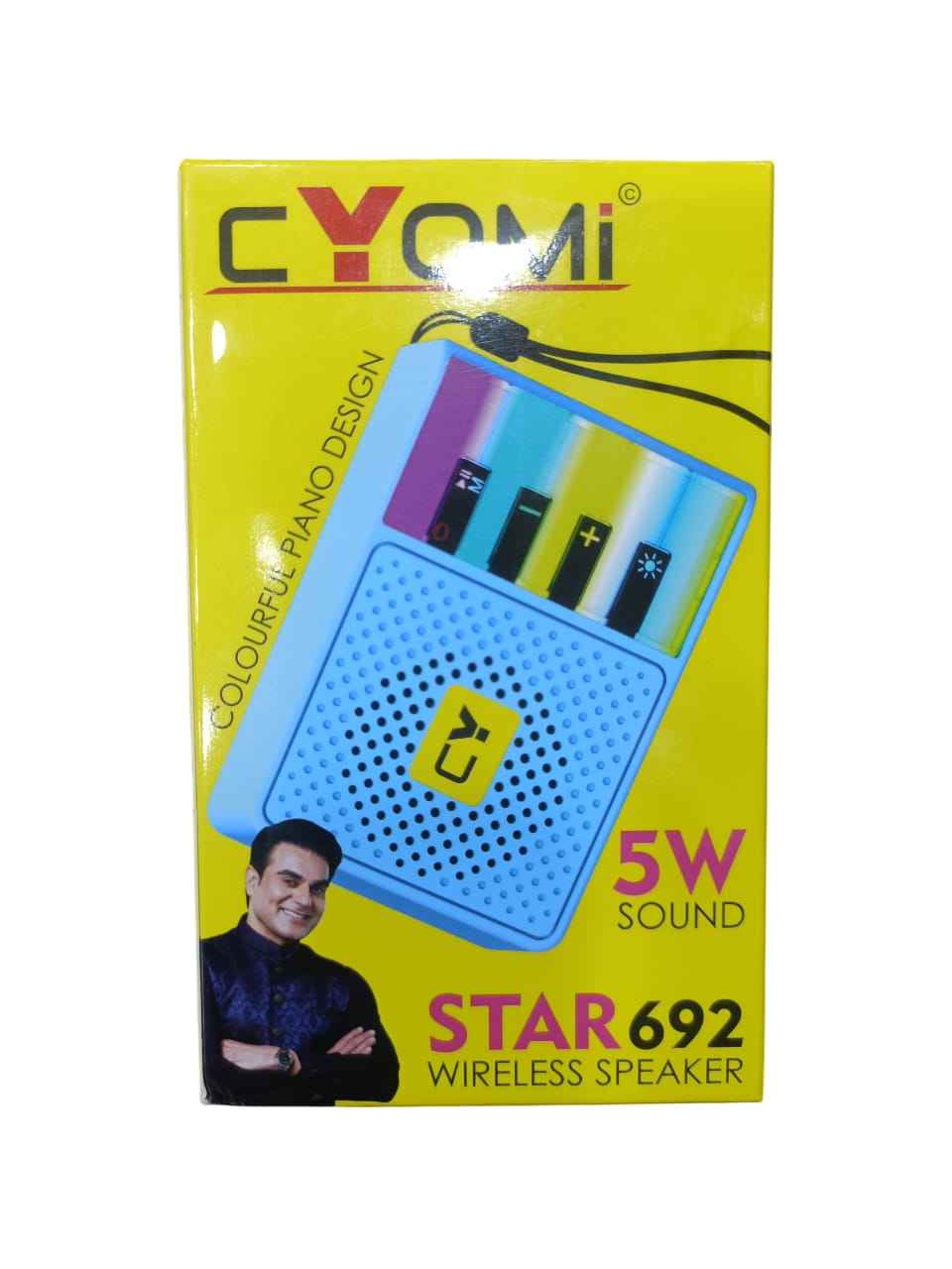 This item is a Cyomi Star 692 wireless speaker featuring a colorful piano design.