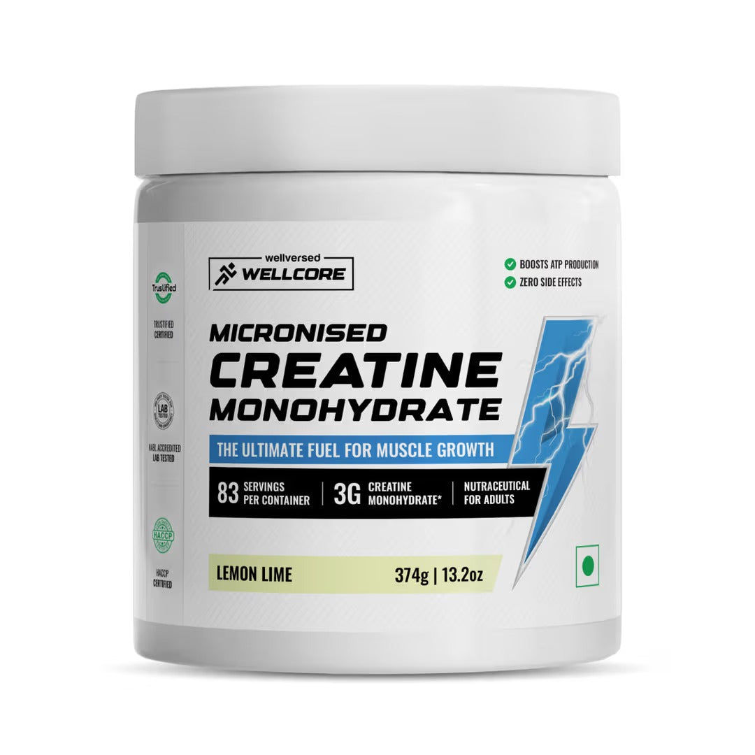 Wellcore Pure Micronised Creatine Monohydrate- Lemon Lime 83 Serving