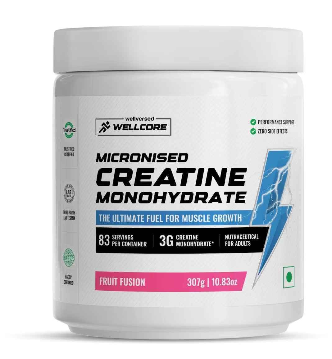 Wellcore - Pure Micronised Creatine Monohydrate Fruit Fusion - Shaker Free