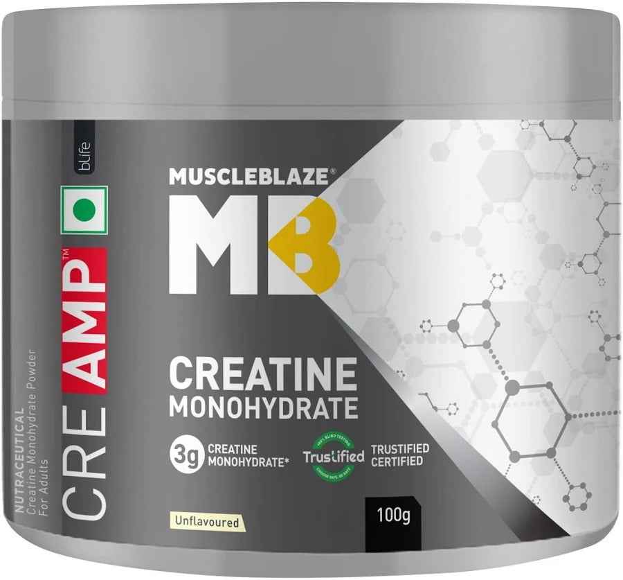 MuscleBlaze CreAMP™ Creatine Monohydrate Powder – Unflavoured (100g)