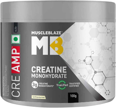 MuscleBlaze CreAMP™ Creatine Monohydrate Powder – Unflavoured (100g)