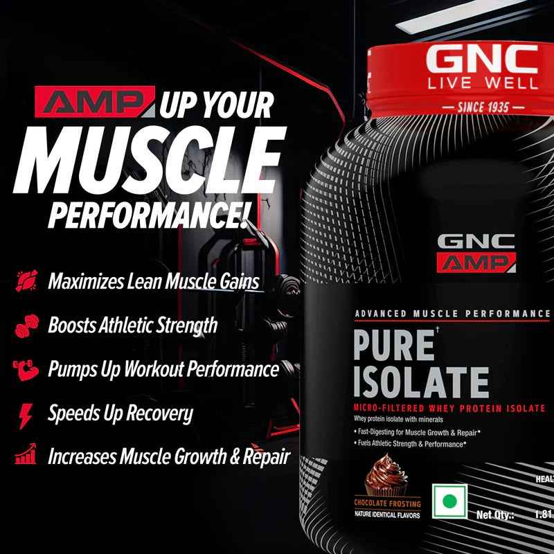 GNC AMP Pure Isolate ( Low / Zero Carb) Chocolate Frosting 2Kg