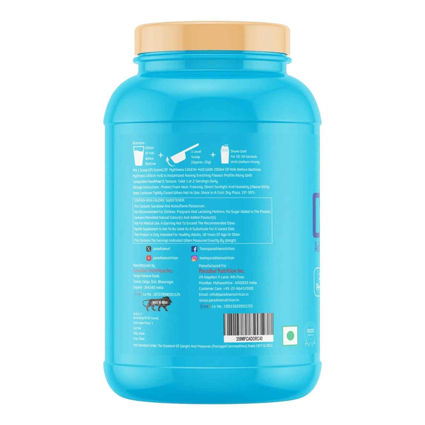 MyFitness CASEIN-H20 Advanced Time-Release Micellar Casein Protein